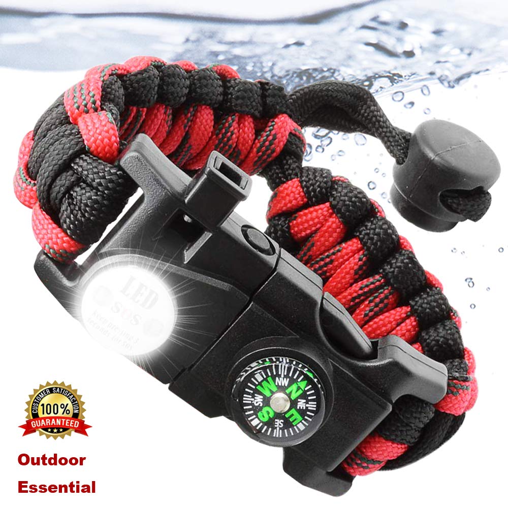 Outdoor Survival Paracord Survive Bracelet Camp Equipment Emergency Multi tool Survival Braided Pulseras Rescue Rope SOS Flash