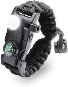 Outdoor Survival Paracord Survive Bracelet Camp Equipment Emergency Multi tool Survival Braided Pulseras Rescue Rope SOS Flash