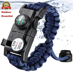 Outdoor Survival Paracord Survive Bracelet Camp Equipment Emergency Multi tool Survival Braided Pulseras Rescue Rope SOS Flash