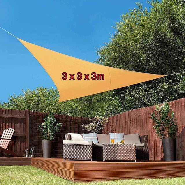 Outdoor Sun Shelter Waterproof Triangle Sunshade Protection Canopy Garden Patio Pool Shade Sail Awning Camping Picnic Tent Large