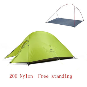 Naturehike Upgraded Cloud Up 2 Ultralight Tent Free Standing 20D Fabric Camping Tents For 2 Person With free Mat NH17T001-T