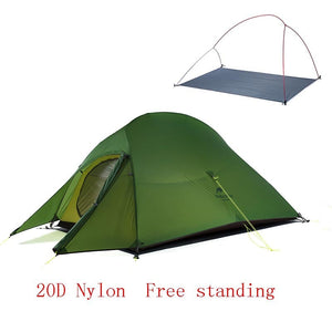 Naturehike Upgraded Cloud Up 2 Ultralight Tent Free Standing 20D Fabric Camping Tents For 2 Person With free Mat NH17T001-T