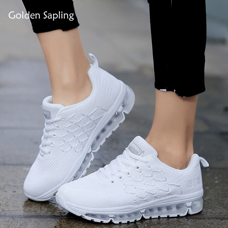 Golden Sapling Breathable Women's Sneakers Summer Air Knit Fabric Running Shoes for Women GYM Cushioning Trail Run Sports Shoes