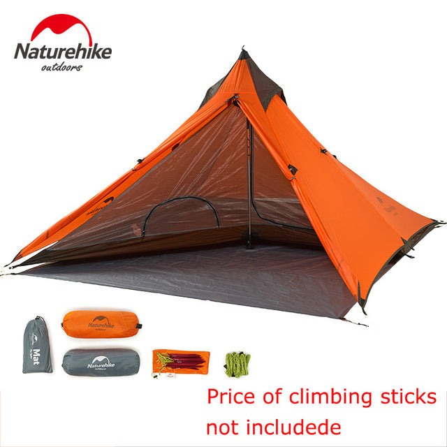 new arrival Naturehike 1 Man Tarp Tent Single Person None Pole Ultralight Pyramid Outdoor Hiking Camping Tents