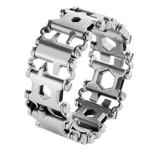 29 IN 1 Stainless Steel Multi Tool Bracelets Multi-function Bracelet Black Screwdriver Outdoor Camping Hiking Emergency Tool