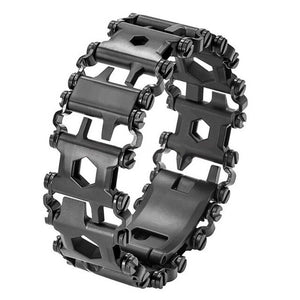 29 IN 1 Stainless Steel Multi Tool Bracelets Multi-function Bracelet Black Screwdriver Outdoor Camping Hiking Emergency Tool