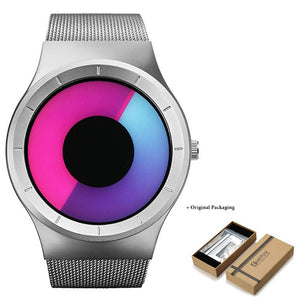 Creative Quartz Watches Men Top Luxury Brand Casual Stainless steel Mesh Band Unisex Watch Clock Male female Gentleman gift