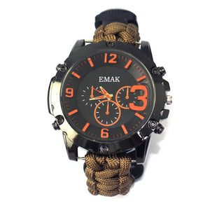 Outdoor Survival Watch Multifunctional Waterproof Military Tactical Paracord Watch Bracelet Camping Hiking Emergency EDC Gear