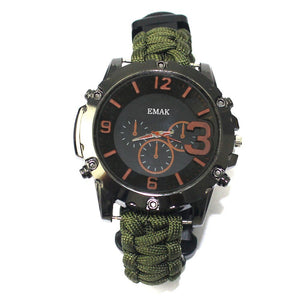 Outdoor Survival Watch Multifunctional Waterproof Military Tactical Paracord Watch Bracelet Camping Hiking Emergency EDC Gear