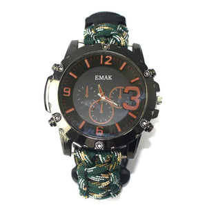 Outdoor Survival Watch Multifunctional Waterproof Military Tactical Paracord Watch Bracelet Camping Hiking Emergency EDC Gear