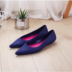 Cresfimix Zapatos De Mujer Women Cute Sweet Navy Blue Slip on Flat Shoes Ladies Classic Summer Jelly Comfort Beach Loafers