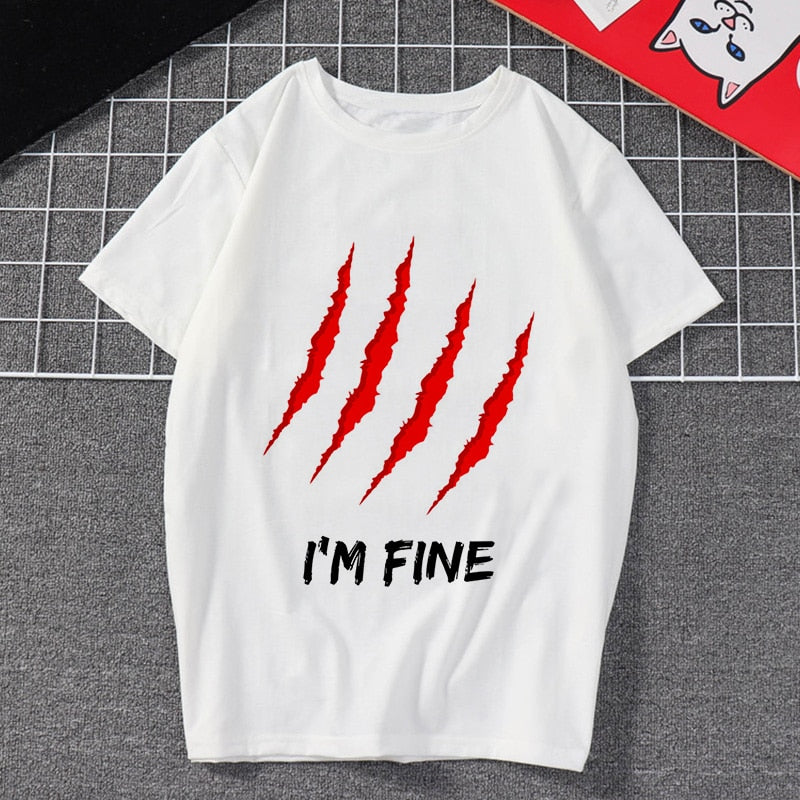 New Women's Clothing I Am Cool Font Print Harajuku Funny Vintage Vogue Streetwear Tracksuit Personality I Am Free Female T-shirt