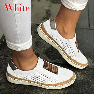 Laamei 2019 Slip On Women Sneakers Shallow Loafers Vulcanized Shoes Breathable Hollow Out Female Casual Flats Ladies Comfortable