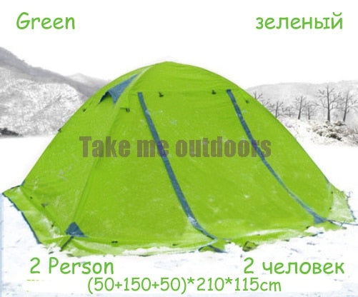 FLYTOP 2-3 Person 2 Layer Aluminum Pole Windproof Waterproof Hiking Travel Beach Fishing Outdoor Camping Winter Snow Skirt Tent