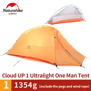 Naturehike Cloud Up Series 1 2 3 Person Ultralight Tent Camp Equipment 20D Nylon Upgrade 2 Man Winter Camping Tent With Mat