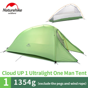 Naturehike Cloud Up Series 1 2 3 Person Ultralight Tent Camp Equipment 20D Nylon Upgrade 2 Man Winter Camping Tent With Mat