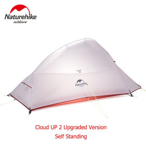 Naturehike Cloud Up Series 1 2 3 Person Ultralight Tent Camp Equipment 20D Nylon Upgrade 2 Man Winter Camping Tent With Mat