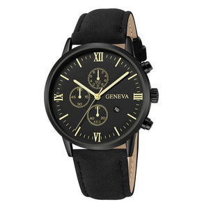 Fashion Geneva Men Date Alloy Case Synthetic Leather Analog Quartz Sport Watch Male Clock Top Brand Luxury Relogio Masculino D30