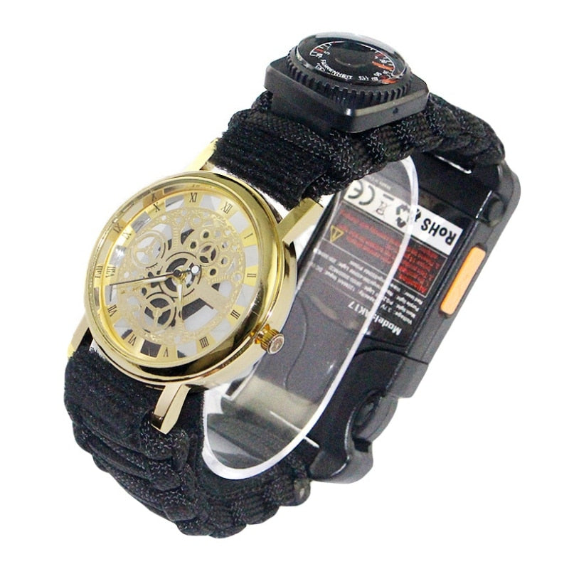 Multifunctional Bracelet Field Survival Braided Bracelets Paracord Rescue Rope Watch Compass Emergency Bracelet  Camping*