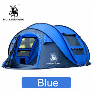 HUILINGYANG camping tent Large space3-4persons automatic speed open throwing pop up windproof camping family tent