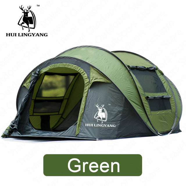 HUILINGYANG camping tent Large space3-4persons automatic speed open throwing pop up windproof camping family tent