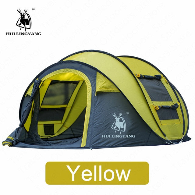 HUILINGYANG camping tent Large space3-4persons automatic speed open throwing pop up windproof camping family tent