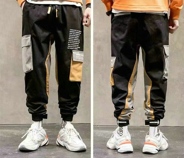 Streetwear Men's Multi Pockets Cargo Harem Pants Hip Hop Casual Male T