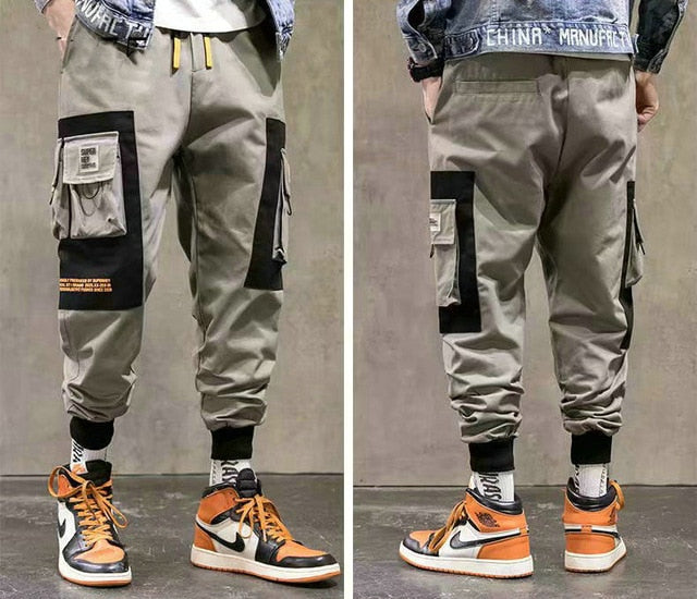 Streetwear Men's Multi Pockets Cargo Harem Pants Hip Hop Casual Male Track Pants Joggers Trousers Fashion Harajuku Men Pants