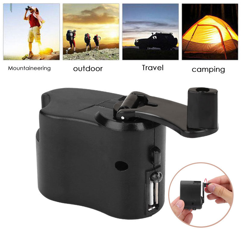 Outdoor Emergency Hand Power Dynamo Hiking Clockwise Rotation ABS USB Survival Gear Hand Crank Charger Portable Backpack