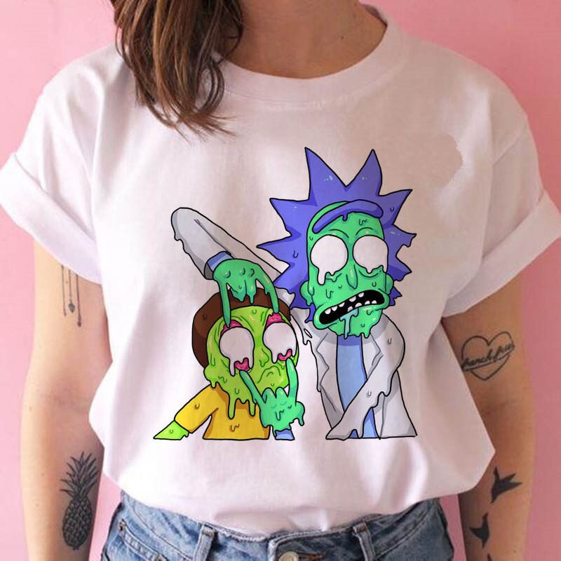 Women's Rick and Morty Season 4 Funny T Shirt Girl Casual Short Sleeve Harajuku Cartoon Tshirt Female Print Graphic Clothing