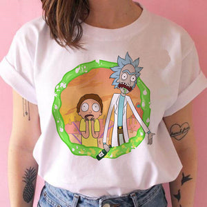 Women's Rick and Morty Season 4 Funny T Shirt Girl Casual Short Sleeve Harajuku Cartoon Tshirt Female Print Graphic Clothing