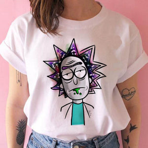 Women's Rick and Morty Season 4 Funny T Shirt Girl Casual Short Sleeve Harajuku Cartoon Tshirt Female Print Graphic Clothing