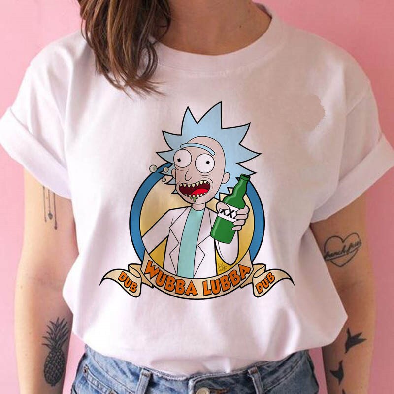 Women's Rick and Morty Season 4 Funny T Shirt Girl Casual Short Sleeve Harajuku Cartoon Tshirt Female Print Graphic Clothing