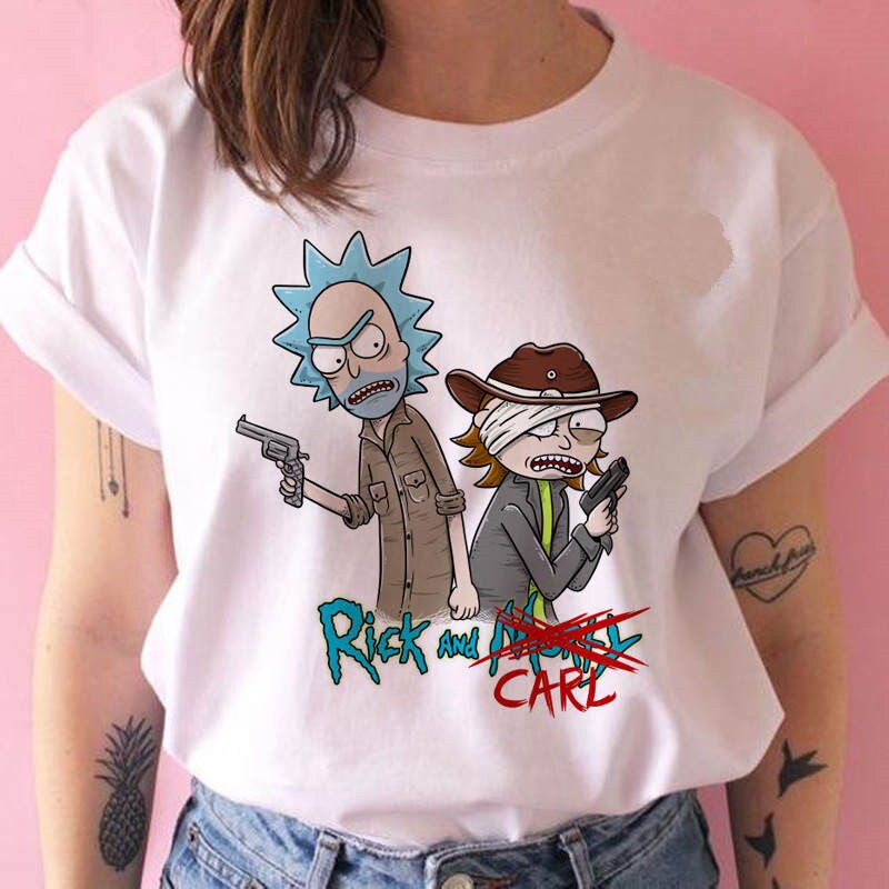 Women's Rick and Morty Season 4 Funny T Shirt Girl Casual Short Sleeve Harajuku Cartoon Tshirt Female Print Graphic Clothing