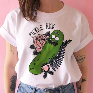 Women's Rick and Morty Season 4 Funny T Shirt Girl Casual Short Sleeve Harajuku Cartoon Tshirt Female Print Graphic Clothing