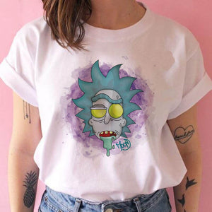 Women's Rick and Morty Season 4 Funny T Shirt Girl Casual Short Sleeve Harajuku Cartoon Tshirt Female Print Graphic Clothing