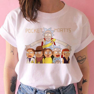 Women's Rick and Morty Season 4 Funny T Shirt Girl Casual Short Sleeve Harajuku Cartoon Tshirt Female Print Graphic Clothing