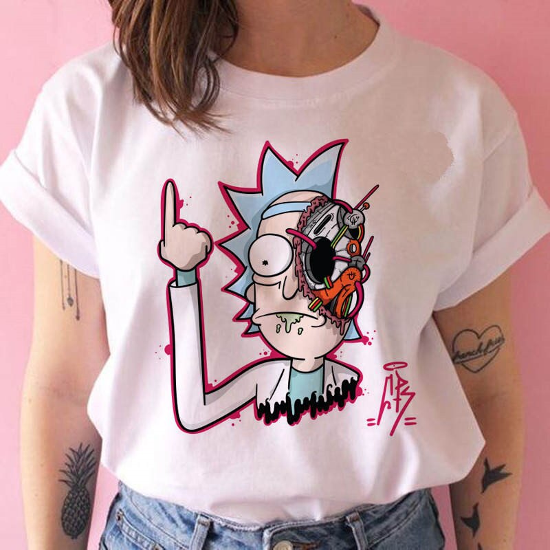 Women's Rick and Morty Season 4 Funny T Shirt Girl Casual Short Sleeve Harajuku Cartoon Tshirt Female Print Graphic Clothing