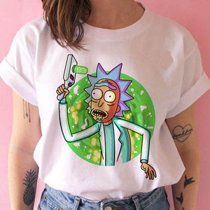 Women's Rick and Morty Season 4 Funny T Shirt Girl Casual Short Sleeve Harajuku Cartoon Tshirt Female Print Graphic Clothing