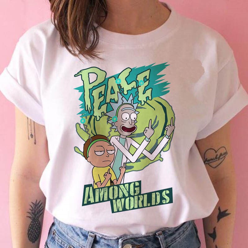 Women's Rick and Morty Season 4 Funny T Shirt Girl Casual Short Sleeve Harajuku Cartoon Tshirt Female Print Graphic Clothing