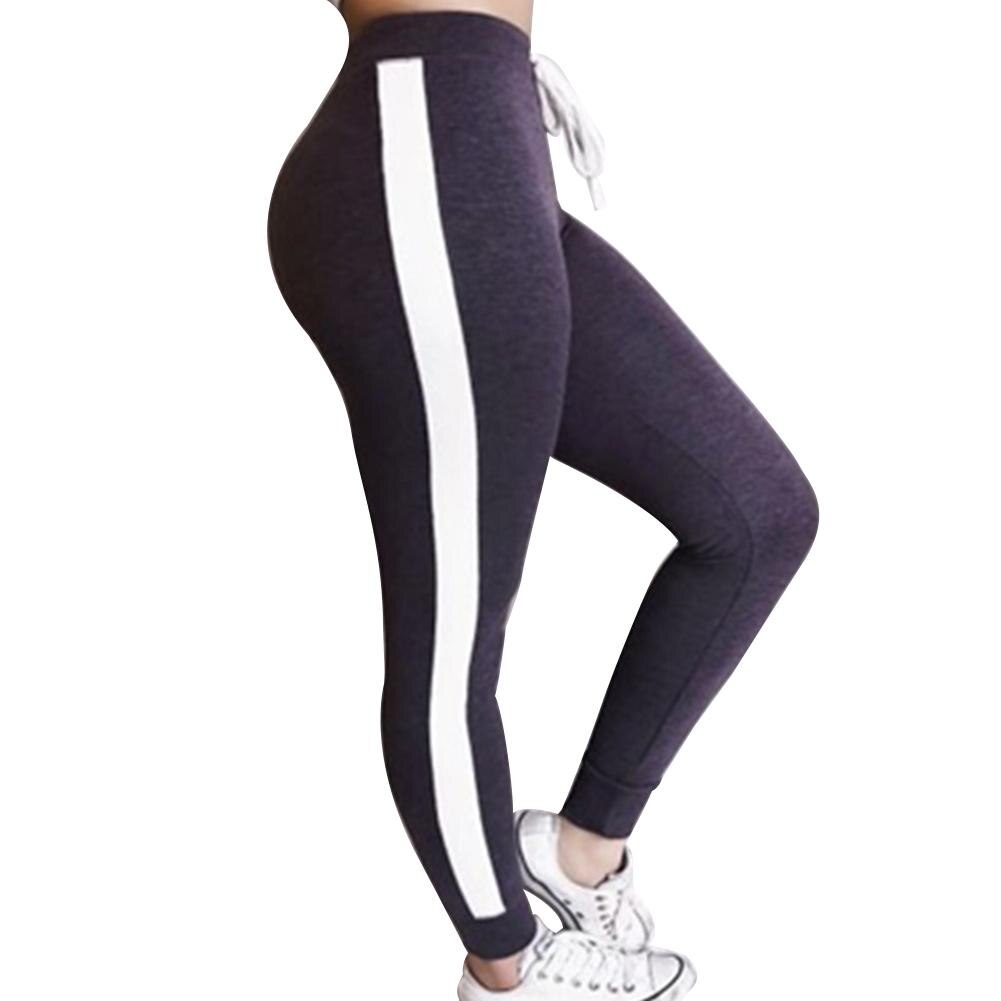 Fashion Women Striped Pants Running Trousers Leggings