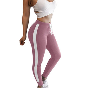 Fashion Women Striped Pants Running Trousers Leggings