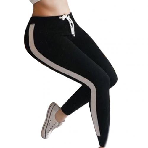 Fashion Women Striped Slim Fist Pants Motion Running Trousers Workout Leggings