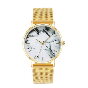 Rose Gold Mesh Band Creative Marble Female Ladies Wrist Watches Luxury Women Quartz Watches Gifts Relogio Feminino Drop Shipping