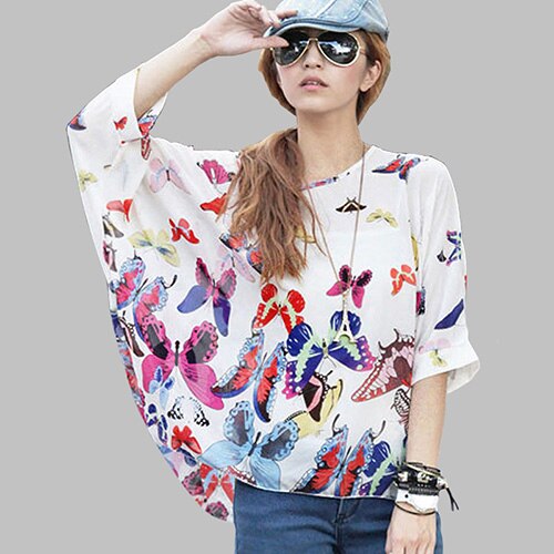 Blouse Shirt Women 2018 New Fashion Floral Print Summer Style Chiffon Blouses and Tops Women's Clothing Plus Size Shirts Blusas