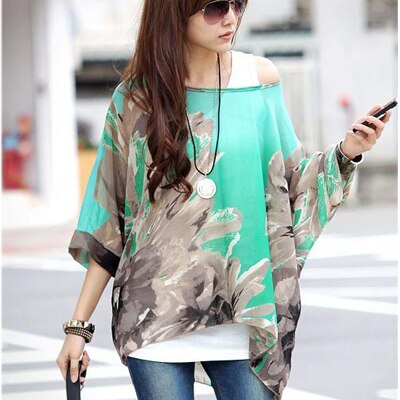 Blouse Shirt Women 2018 New Fashion Floral Print Summer Style Chiffon Blouses and Tops Women's Clothing Plus Size Shirts Blusas