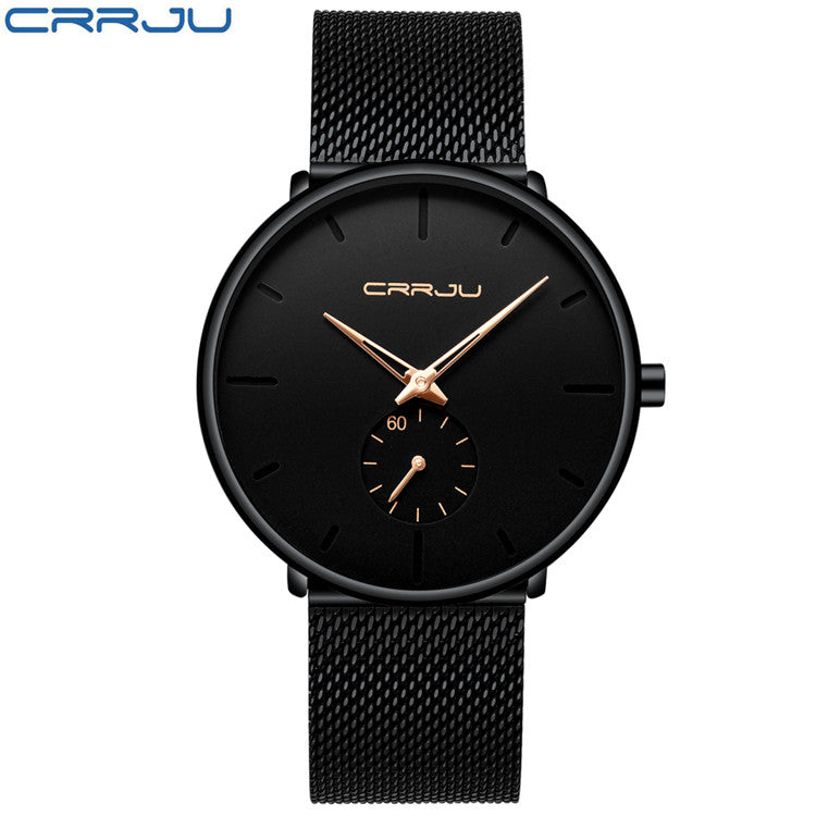 Men Watch CRRJU Watch Women and Top Brand Luxury Famous Dress Watches Fashion Unisex Ultra Thin Wristwatch Relojes Para Hombre