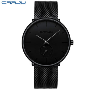 Men Watch CRRJU Watch Women and Top Brand Luxury Famous Dress Watches Fashion Unisex Ultra Thin Wristwatch Relojes Para Hombre