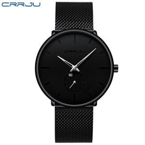 Men Watch CRRJU Watch Women and Top Brand Luxury Famous Dress Watches Fashion Unisex Ultra Thin Wristwatch Relojes Para Hombre