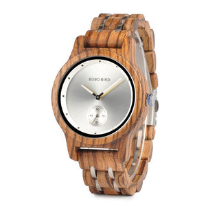 Promotion BOBOBIRD Watch Stylish Wooden Chronograph Timepieces Wood Quartz Wristwatch Best Gift In Box relogio masculino VQ18